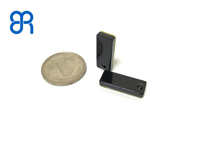Black 23x9x3mm PCB Anti Metal Ceramic UHF RFID Tag